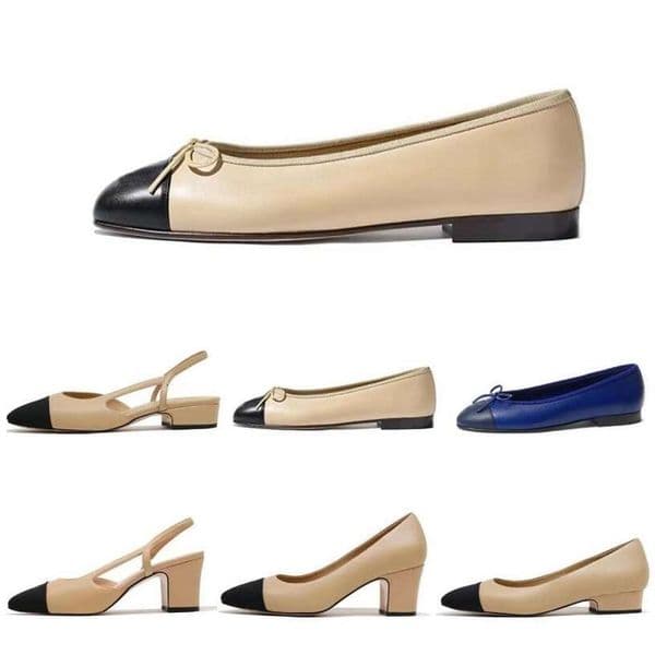 designer shoes Paris Brand designer Sandals Black Ballet Flats Shoes Women Spring Quilted Genuine Leather Slip on Luxury Round Toe Ladies Dress Shoes