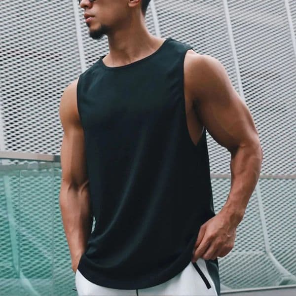Summer Marathon Quick Dry Sports Tank Top Mens Sleeveless Tank Top Running Training Loose Fit Tank Top 260118