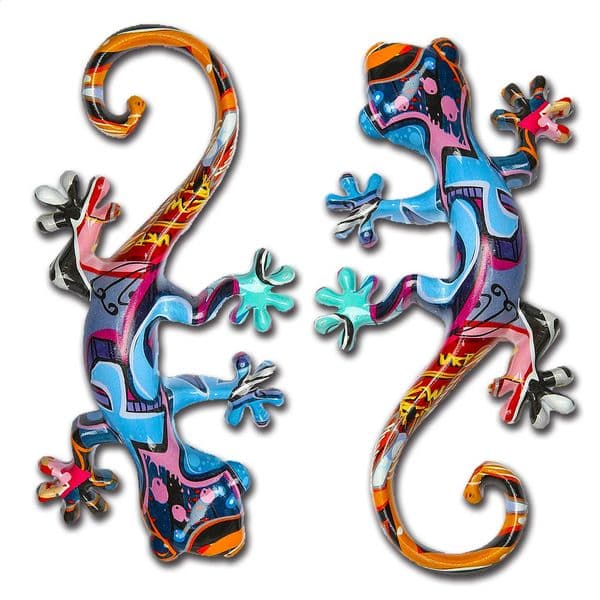 Garden Decor Statue Resin Gecko Wall Art Decor Water Transfer Figurines Lizard Outdoor Hanging Decorations For Home Decor 260205