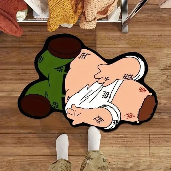 VIKAMA Fun Cartoon Character Area Rug Stylish Bedroom and Living Room Floor Mat Childrens Room Game Room Rug Home Decoration 260129