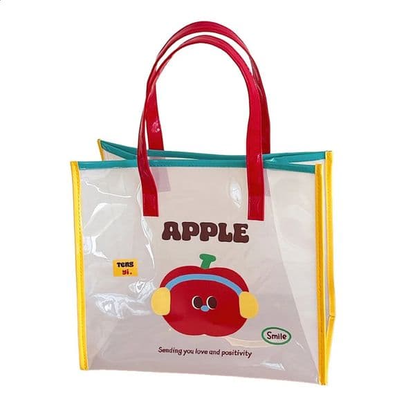 Transparent Beach Bag Cartoon Large Capacity Shoulder Bag PVC Waterproof Tote Bag 260124