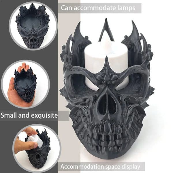 Creative Skull Head Tea Lamp Stand Aromatherapy Candle Mold Pendant Desktop Decoration Ornament Festival Atmosphere Prop 260208BJ