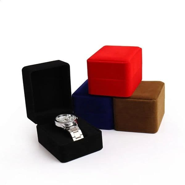 Velvet Watch Box With Rounded Corners Gift Packaging Box Jewelry Storage Watch Bracelet Display Holder Organizer for Woman Man 260205