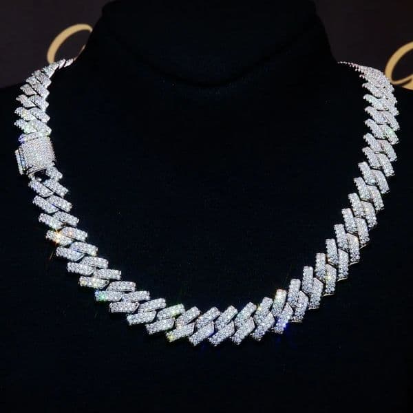 14mm Hip Hop Iced Out Cuban Link Chain Necklace 18k Gold/White Gold Plated Bling Miami Choker Lab Diamond Necklace Gift for Men 260208