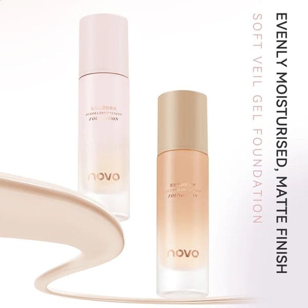 NOVO Waterproof and sweat-resistant foundation with long-lasting coverage Matte finish yet moisturising preventing dryness 260203