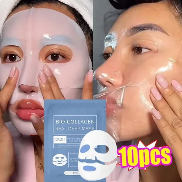 13510PCS Bio Collagen Face Mask Anti Wrinkle Fade Fine Line Lift Firm Skin AntiAging Brighten SkinCare Korean Cosmetics 260124
