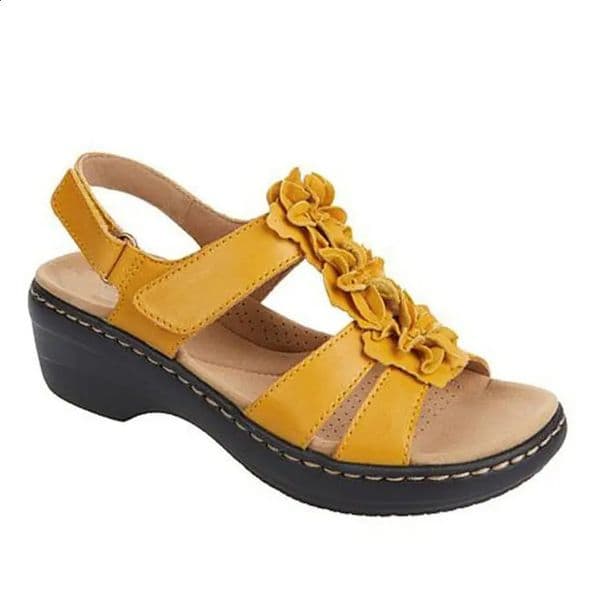 Summer Sandals Women Flower Wedge Platform Orthopedics Shoes Retro Rome Casual Comfortable Peep Toe Sandalias De Mujer 260204