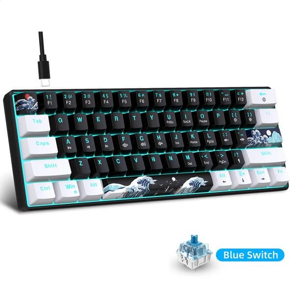 60 Mechanical Keyboard Gaming With e Switches And Sea Backlit Small Compact 260208 Y260525
