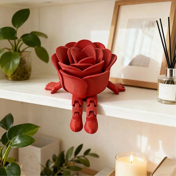 Creative anthropomorphic rose ornaments 3D printed with a sense of three-dimensional art home decor suitable for placement in 260208