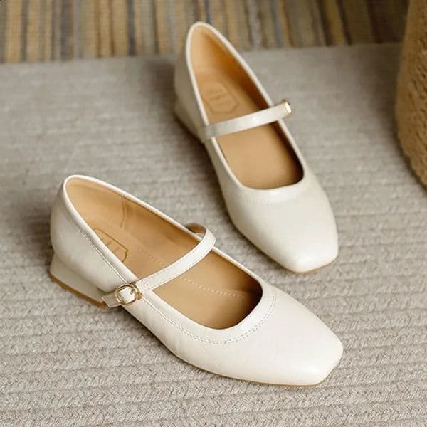 Summer Women 3cm High Heels Concise Wine Red Office Pumps Female Metal Buckle Strap High Heels Lady Sweet Mary Jane Shoes 260123