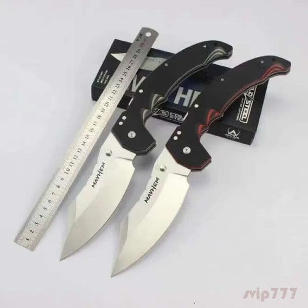 CS Mayhem ATLAS Folding knife Knife pocket knife 5.91 S35VN folding knife Blade, knives Black/Gray fixed blade knife G10 Handles