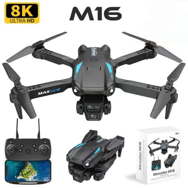 New M16 Drone Aerial Photography 8K HD Ultra-Long Battery Life Aircraft Remote Control Plane Kuhangxin