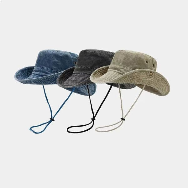 Men Big Eaved Washed Bucket Hats Fishermen Caps Outdoor Casual Cap Men Sunscreen Hat 260204