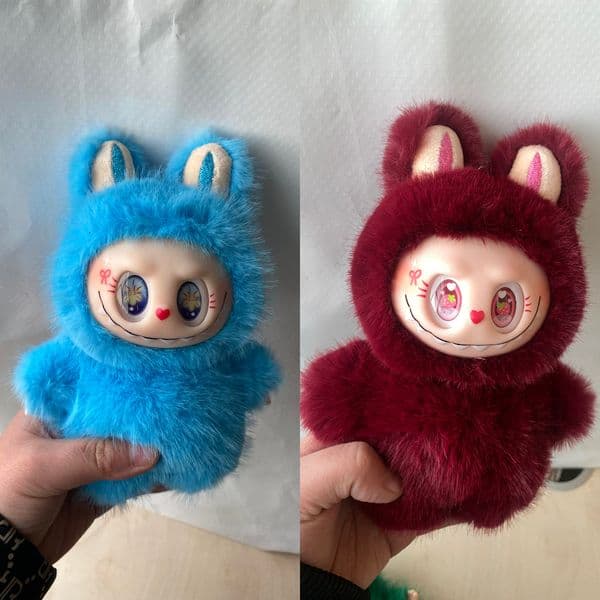 17cm Labubu Multi-color Labubu Bunny Plush Doll Vinyl Face Cute Stuffed Animal Collectible Gift QIAOWANTONG