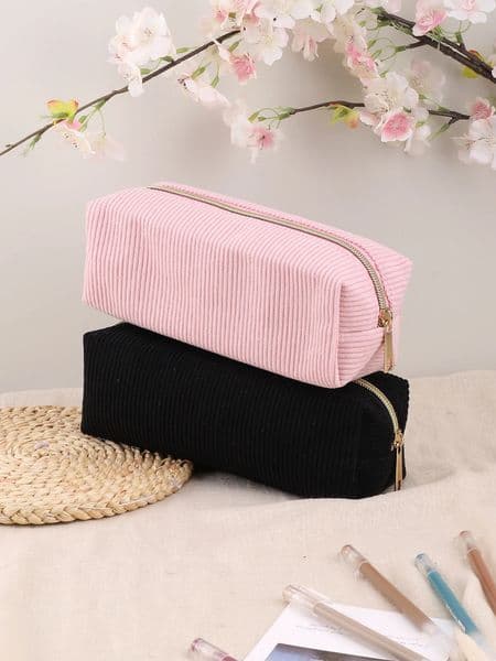 1pc Pencil Case Solid Color school supplies Large Capacity Stationery Bag Pencil Case School Pencil Case 260203BJ