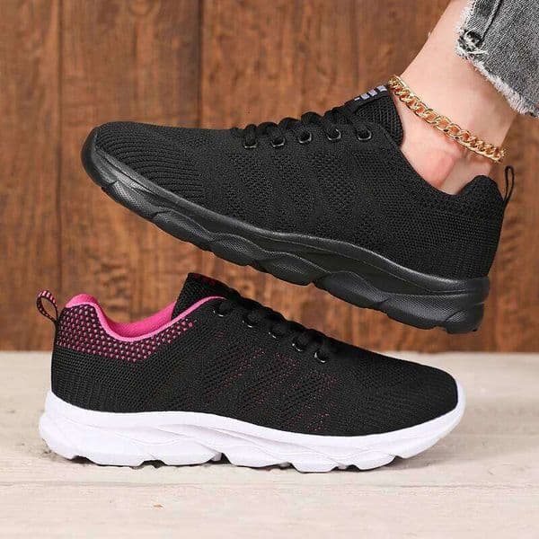Breathable Running Comfortable Versatile Lightweight Non Slip Outdoor Exercise Shoes Lace Up Tennis Women Sneakers