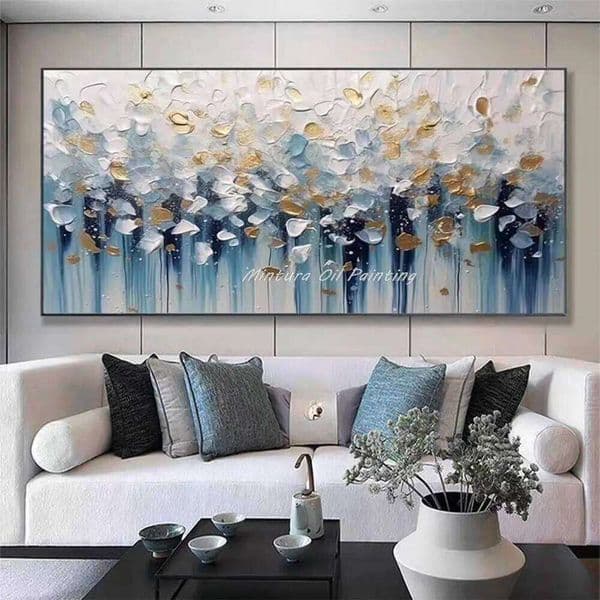Mintura Handmade Knife Flowers Oil Painting on Canvas Modern Home Decoration Abstract Texture Poster Wall Art Picture Room Decor 26Y0210
