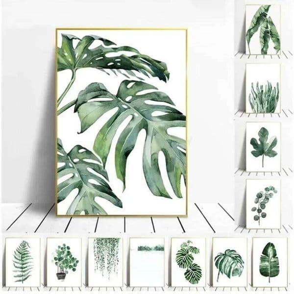 Tropical Plant Poster Scandinavian Green Leaves Modern Wall Art for Home Decor Canvas Painting 26Y0210