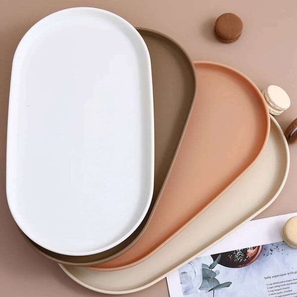 2026 cologne WORTHBUY Fruit Dessert perfume Plastic Oval Serving Stackable Snack Plates Large Capacity Food Tray Kitchen Tableware Free Shipping