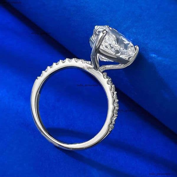 VVS Moissanite Independent Station Fashion Hot Sale 10 * 14mm Pear-Shaped Water Drop Sterling Silver Ring Women's Jewelry