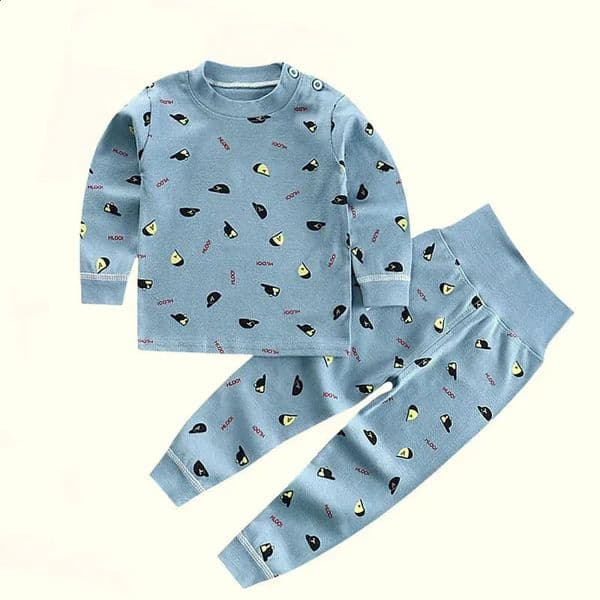 Spring Autumn Children Pajamas Set High Waist Cotton Kids Long Johns Sets Boys Girls Cotton Underwear Set for 1-6 Years Old260202BJ