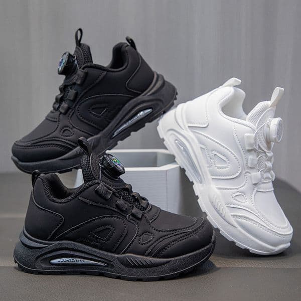 Free shipping Children's student white shoes,baby shoes boys' shoes, spring-autumn breathable shoes, rotating buttons, girls' sports shoes Mesh Versatile
