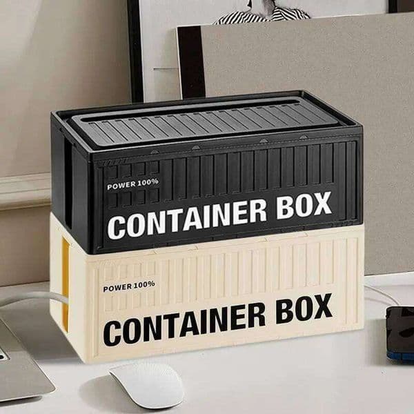 Creative Container Desktop Power Strip Dustproof Socket Storage Box Home Case Wire Management Cable Organizer 26Y0211