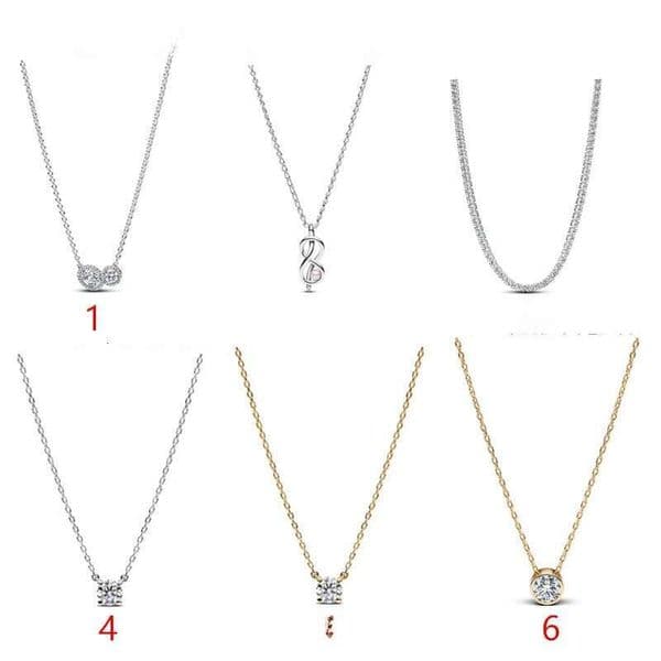 Classic Designer Diamond Pendant Necklace for Women White Copper Silver Plated New Versatile Necklaces Wedding Birthday Gift