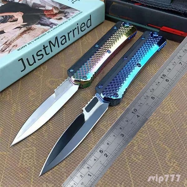 Red Portable Cutlery Gear - knife High-Carbon D2 Blade Concealed Carrying Miniature Foldable Razor OTF