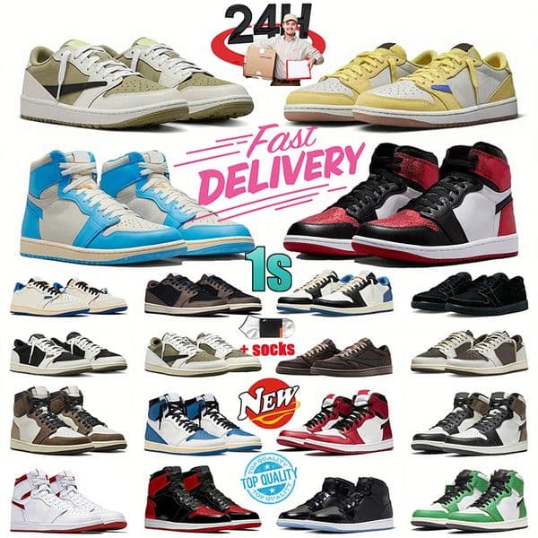 Designer shoes for Men Women 1 Basketball Shoes Sneakers Black Phantom Gym Red Bred Toe Court Purple Game Royal Outdoor Sports Trainers With Box Sneaker DHgate