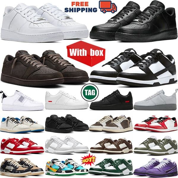 Free shipping With box deisgner running shoes af1s airforc forc 1 mens trainers travis 1s outdoor sports sneakers men womens walking jogging travisscot shoe 1