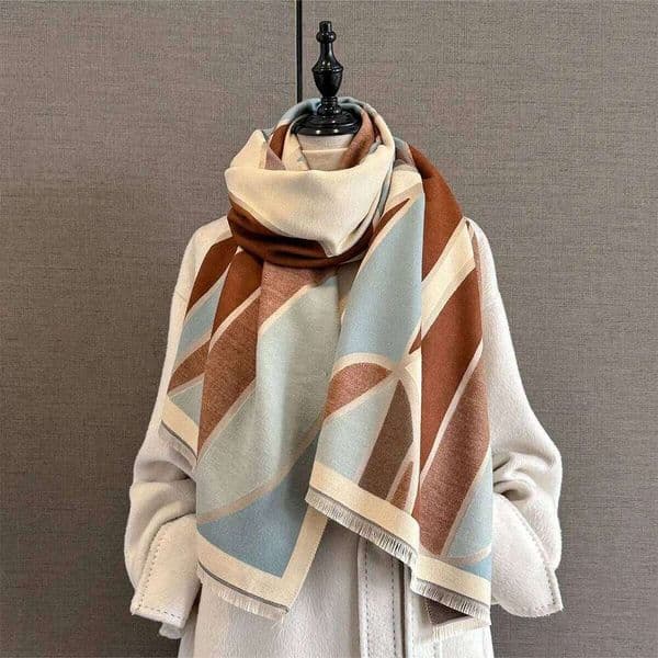 Winter Warm Cashmere Scarf Geometric Fashion Shawl Women Neckerchief Pashmina Head Scarves Wrap Femal Poncho Echarpe Bandana L260224