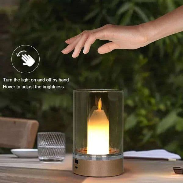 Rechargeable LED Candle Night Flameless Wick Candles Light Birthday Wedding Christmas Church Atmosphere Manual Sensor lamp H260224