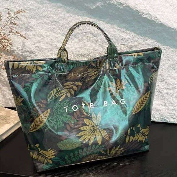 Korean version Instagram trendy fashion personality PVC transparent tote bag, niche women's temperament handbag shoulder bag Z260224