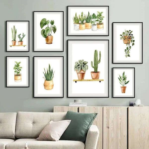 Green Plants Art Canvas Painting Cactus Tiger Pilan Monstera Posters And Prints Wall Pictures For Living Room Decor 26Y0224