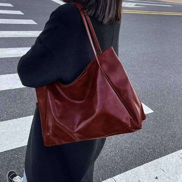 Women Tote Fashion Underarm Pouch Large Capacity Soft Pu Leather Shoulder Retro Crossbody Bag Casual Portable BucketBags Z260224