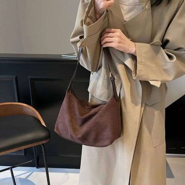 Casual Handbag Suede Shoulder Solid Color Fashion Korean Style Large Capacity Ladies Tote Bag Shopping Z260224