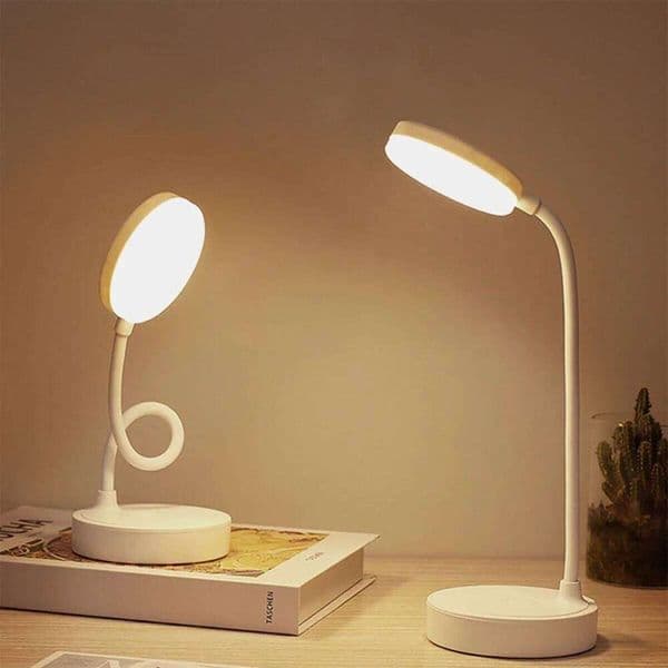 Table USB Plug Rechargeable Desk Bed Reading Book Night LED 3 Modes Dimming Eye Protection Light Bedside Lamp H260224