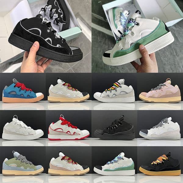 2026 designer shoes curb mens womens sneakers femmes genuine leather calfskin embossed nappa platform dhgates tennis 35-46