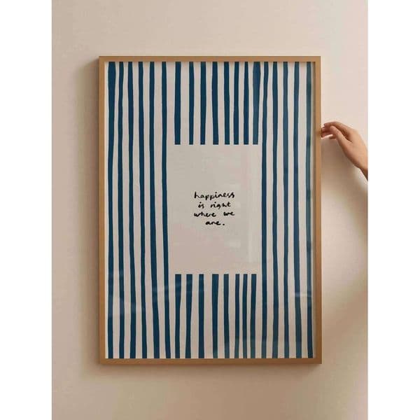 Minimalist Quote Wall Art Poster Modern Abstract Stripe Canvas Print with Inspirational Text, Nordic Living Room Bedroom Decor 26L0224