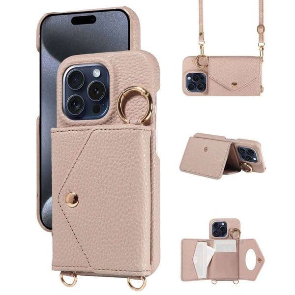 Leather Case for Samsung GalaxyS25ultra S25plus S24ultra S24 S23FE S22 Anti-Drop with Long Lanyard and Mirror Phone Cover J260205