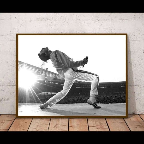 Vintage Freddie Mercury Canvas Retro Queen Photo Print Wall Art Music Poster Home Decor pc 26Y0224