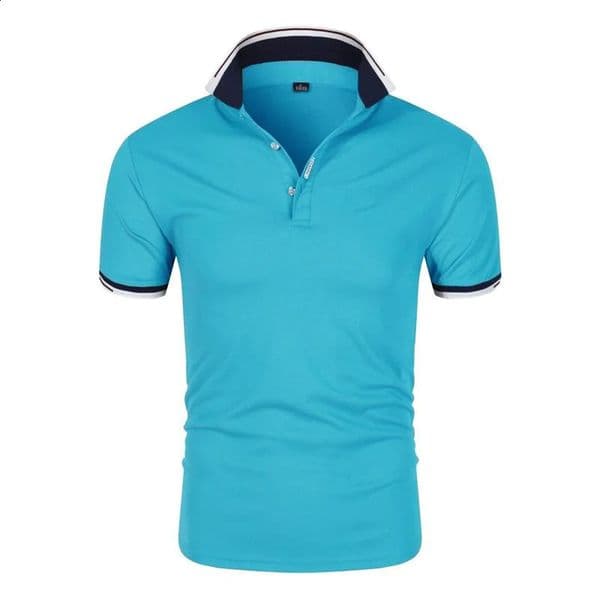 High Quality Summer Casual Breathable Comfortable Polo Shirt Men Solid Color lapel Short Sleeve TShirt men 250203