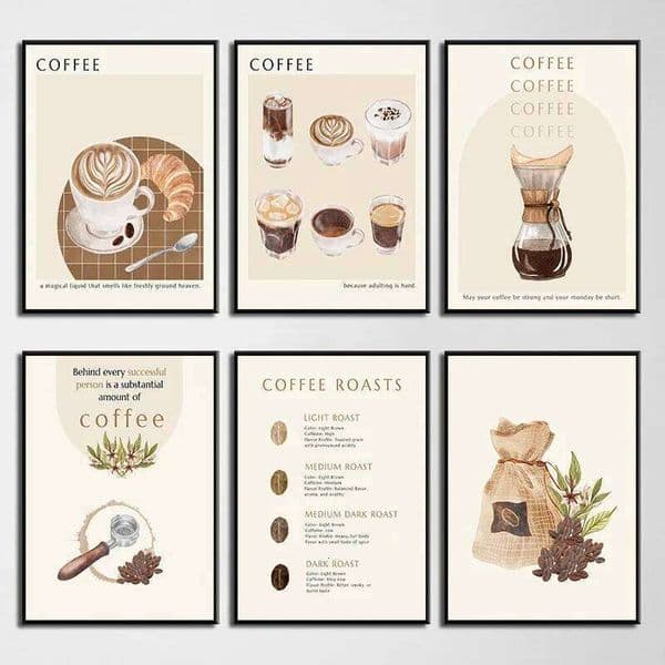 Modern Cappuccino Cup Inspiring Coffee Quotes Print Posters Canvas Painting Wall Art Picture for Office Kitchen Cafe Home Decor 26L0224