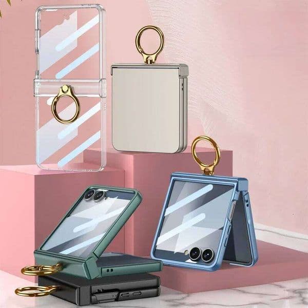 Ring Holder Case Luxury Slim Matte Ultra Thin Built-in Screen Protector Cover For Samsung Galaxy Z Flip 7 J260205