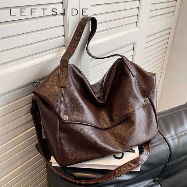 LEFTSIDE PU Leather High-capacity Shoulder Bags for Women 2025 Luxury Tote Bag Females Fashion Handbags and Purses Z260224