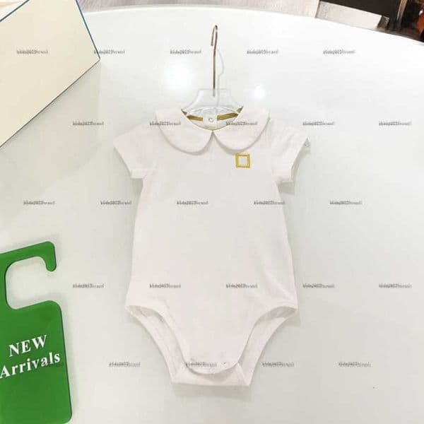 Luxury newborn bodysuit Lapel blue design toddler romper designer Baby clothing Short sleeve infant jumpsuits A136X04N082