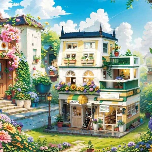 998PCS City Flower House Building Blocks Creative Plant Villa Model Bricks Desktop Decoration Diy Toy For Kids Holiday Gifts X260225