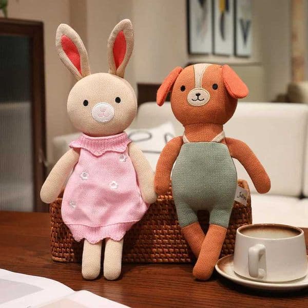 1pc 30cm Cute Rabbit Wear Cloth With Dress Plush Toy Stuffed Soft Animal Dolls Panda Cat Dog For Baby Kids Birthday Gift X260225