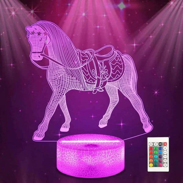 NEW Animal 3D Night Lamp Children Bedroom Decor Desk Setup Zodiac Horse Bedside Light for Christmas Birthday Gift H260224